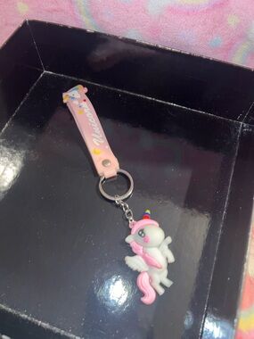 Pink Unicorn Keychain Wristlet for Kids